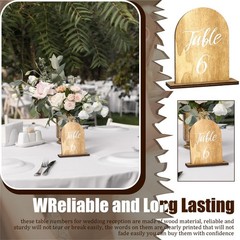 20 Pcs Wedding Wooden Table Numbers with Wooden Base Rustic Wedding Centerpieces