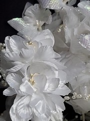 Wedding Floral Bundle Of 32 Pieces/white/Ivory/Iridescent/Picks/Stems/Flower/Lot