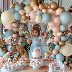 Gender Reveal Balloon Arch Kit, 144PCS Dusty 18inch, 10inch, 5inch, Blue Pink