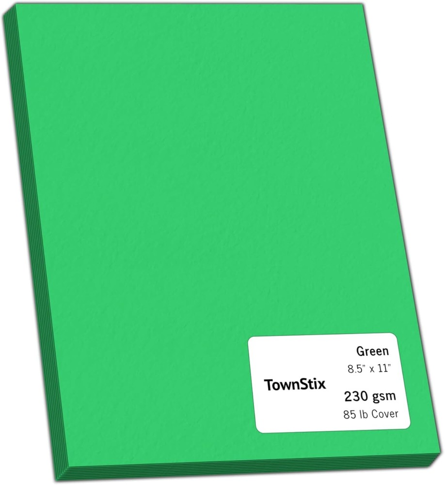 24 Pieces, 85 lb (230 gsm) – Green Cardstock, Thick Heavy 24