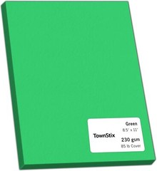 24 Pieces, 85 lb (230 gsm) – Green Cardstock, Thick Heavy 24