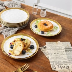 Vicrays Ceramic Dessert Salad Plates 8 Inch Set Of 6 Round Dishwasher Safe Not