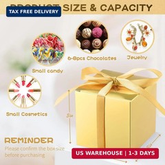 Glenmal 200 Pcs Small Gift Boxes 3 x 3 x 3 Inches Bulk Wedding Favor Candy Boxes