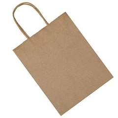 100 Pack 8×4.75×10 inch Plain Medium Paper Brown Kraft Bags with Handles Bulk