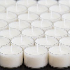 Stonebriar 48-Pk White Unscented Smokeless 8-Hr Clear Cup Tea Light Candles