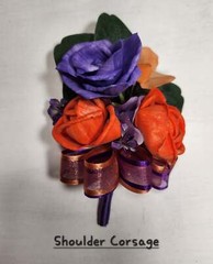 Orange Purple Rose Calla Lily Sola Wood Bridal Wedding Bouquet Accessories