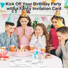 Black and White Birthday Invitations, 25 Double-Sided Invitation Cards with 2…