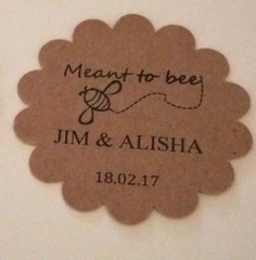 Wedding personalized- «Meant To Be» Names and date, Gift tags Pk-20,30,50,100