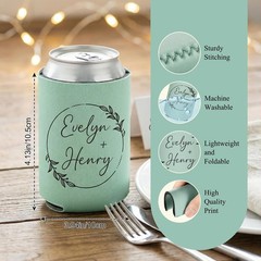 Custom Wedding Can Cooler 100 Pack Bulk Wedding Favors Guests Insulated Neoprene