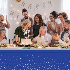 12 Pack Blue and Silver Tablecloth Table Runner 12 Pack,
