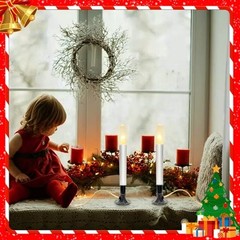 4 PK Electric Window Candles, 9 Inch Christmas Window 4 Pack 1 Lights-nickel