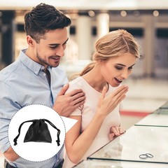 6 Pcs PU Jewelry Storage Bag Packaging Drawstring Pockets Bags