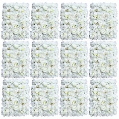 12x Artificial Flower Wall Panel Wedding Event Party Backdrop Flower Wall Panel