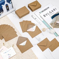 100 Pack 4 x 2.75″ Mini Envelopes 120GSM Gift Card Kraft Small, Kraft-100