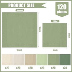 120 Sheet Sage Green Cocktail Napkin 2 Ply Color 5 x 5 In Nude Sage Green