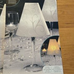 David Tutera Vellum Lampshade 48 Pcs total- Turns Wine Glasses Into Lamps-Swirl