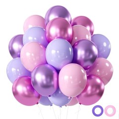 Pink and Purple Party Balloons, 50Pcs 12 Inch Purple Pink Balloons, Pink Purple
