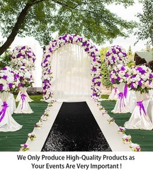 Wedding Aisle Runner Sequin Fabric Black 10FT Long Sparkle Walkway Rug