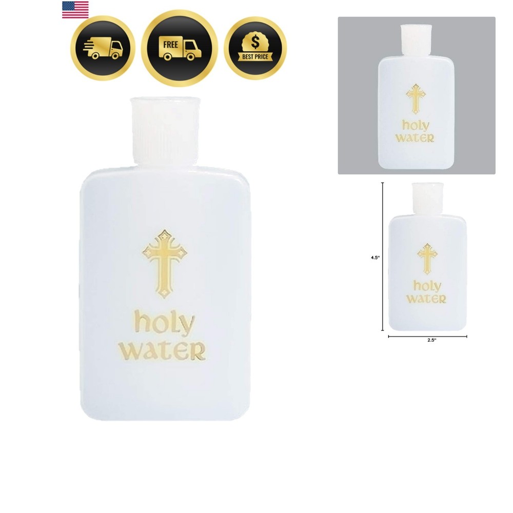 Holy Water Bottle, Religious Gift and Accessories Collection, 4.5”, Plastic, …