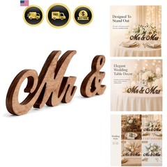 Mr and Mrs Sign for Wedding Table Decor, Mr & Mrs Wooden Signs, Rustic Weddin…