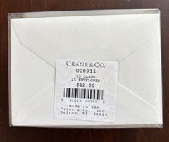 3 New Sets Of 25 Ecru Crane Table Seating Place Cards & Envelopes Script Font