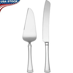 Stainless Steel Cake Knife & Server Set 2-Piece Dessert Utensils Dishwasher Safe