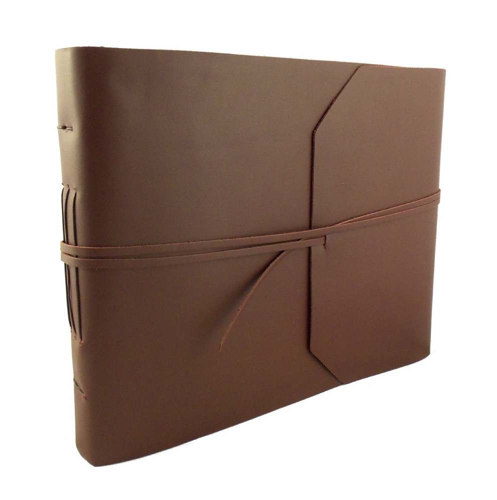 Large Genuine Leather Photo Album with Gift Box – Scrapbook Style Pages – Hol…
