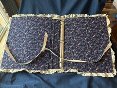 Vintage Blue Pink Floral Lace Fabric 3 Ring Binder Padded Photo Album Cottagecor