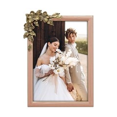 Vintage Pink Thin Boarder Floral Photo Frame / 4×6 In | For Vertical and
