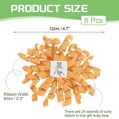 6Pcs 4 Inch Grosgrain Bow Gift Wrapping with Yellow Adhesive Tape