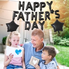 16 Inch “HAPPY FATHER’S DAY” Balloons Banner with 18 Inch Star Balloons –