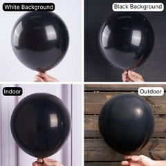 PartyWoo Black Balloons 140 pcs Different Sizes Pack of 18 12 10 5 Inch Matte…