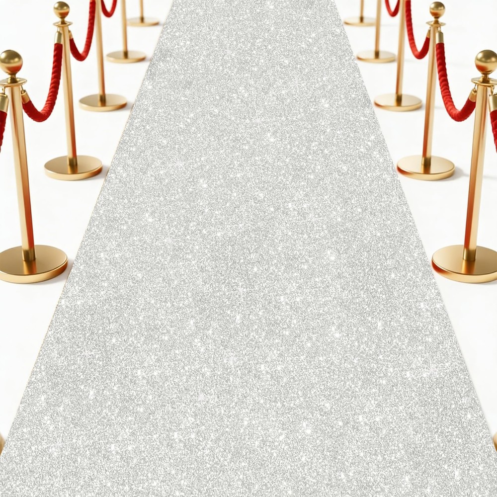 Glitter Carpet Runner 2.6FT x 15FT 200 GSM Thick + Adhesive Tape
