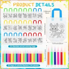 72 Pcs Mandala Animals Coloring Set Includes 24 Mandala Animal Books
