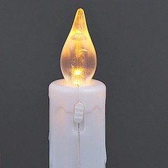6 White Gold 10″ LED Taper Candles Lights Candle Holders Wedding Centerpieces