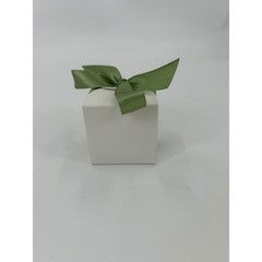 50 Pack White Especially For You Favor Boxes with Green Ribbon 2.5 Inch