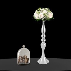 10 Pcs 19.7″ Silver Wedding Centerpiece Flower Vases Mermaid Design Tall Table