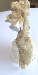 Vintage Wedding Cake Topper Bride Groom Lace Bell Lace
