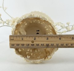 Vintage Art Deco Bride Groom Wedding Topper Bell Clapper Lace Ceramic Stand Silk