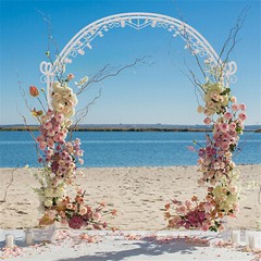 8FT Heavy Metal Wedding Arch Arbor for Bridal Party Elegant Decorations Outdoor