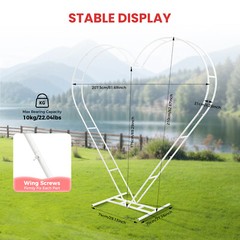 Metal Heart Shaped Wedding Arch Backdrop Stand White for Wedding Ceremony Decor!