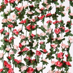 Flower Garland Rose Vines, 2 Strands 16.5Ft Flower Vines for Bedroom, Rose