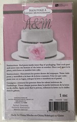 Monogram Cake Jewelry Rhinestone Silver ~ & ~ Cake Topper 3.5″ X 5” New