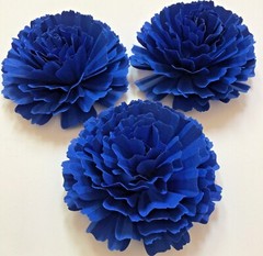 Paper Flower Handcrafted 3.5″ Royal Blue Carnation Party Home Backdrop Decor