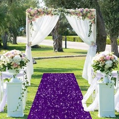 Purple Carpet Runner for Party Wedding Aisle Runners 2x15FT Sequin Aisle