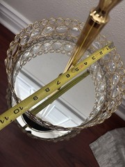 2 Tier GOLD Mirror 20” Cake Stand with Crystal Beads Cupcake Wedding Dessert
