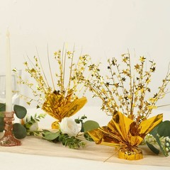 6 GOLD Metallic Star Foil Spray Centerpiece Table Decoration Wedding Party