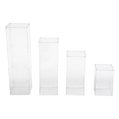 4Pcs Clear Acrylic Pedestal Stands, Display Pedestal for Floral & Cake Display