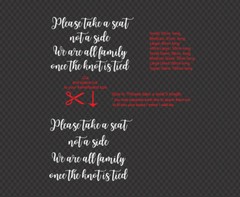 Wedding Sign Decal Sticker – «Please Take A Seat» Ceremony Quote