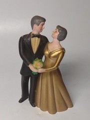 Wedding 50th Topper Bride Gold Dress Groom Black Tuxedo 1980 Bakery Crafts Ohio